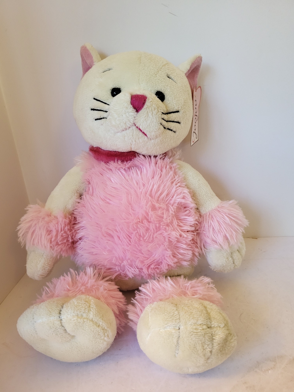 JooJoo Plush 12" Frenchie Kitty Pink/White Cat NWT